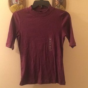 Ribbed High Neck Shirt